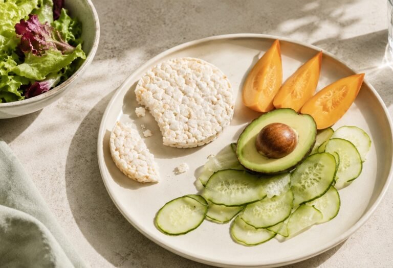 A plate of fresh vegetables and whole foods representing intentional eating and metabolic reset.