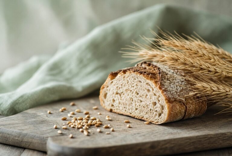 Whole grain wheat and sourdough bread illustrating nutritious cereals
